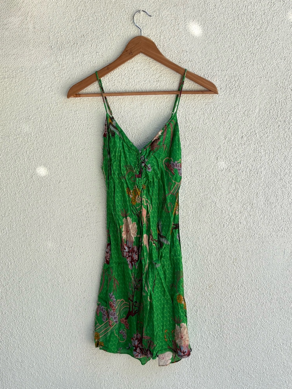 Zara Green Floral Slip Mini Dress